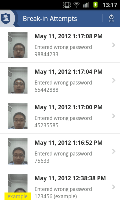 NQ Mobile Vault App BreakIn Attempts