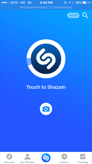 Shazam App Home