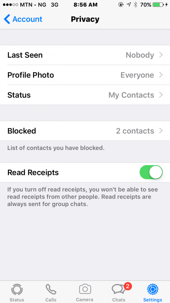 Click Last Seen WhatsApp Privacy