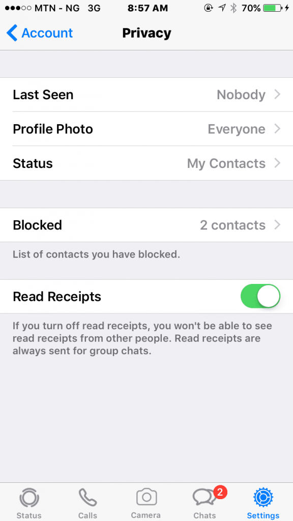 Turn Off WhatsApp Read Receipts (Blue Ticks)