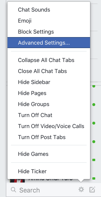 Facebook Chat Advanced Settings