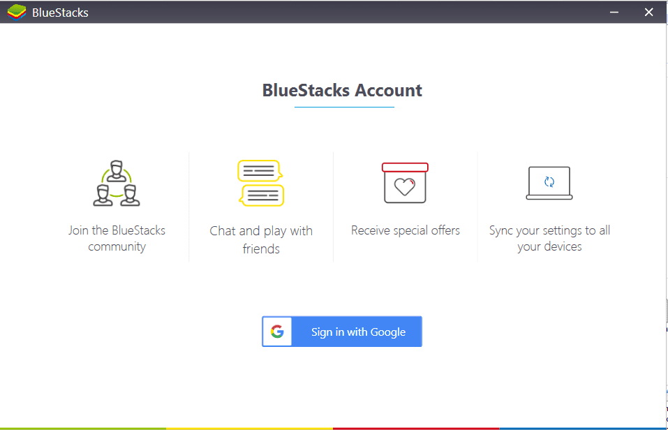 Sign in to BlueStacks with a Google Account